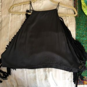 Indah boho crop top with fringe